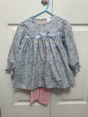 Stitchy Fish blue and pink matching set 3T